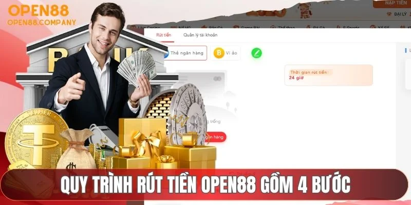 Quy trình rút tiền OPEN88 gồm 4 bước